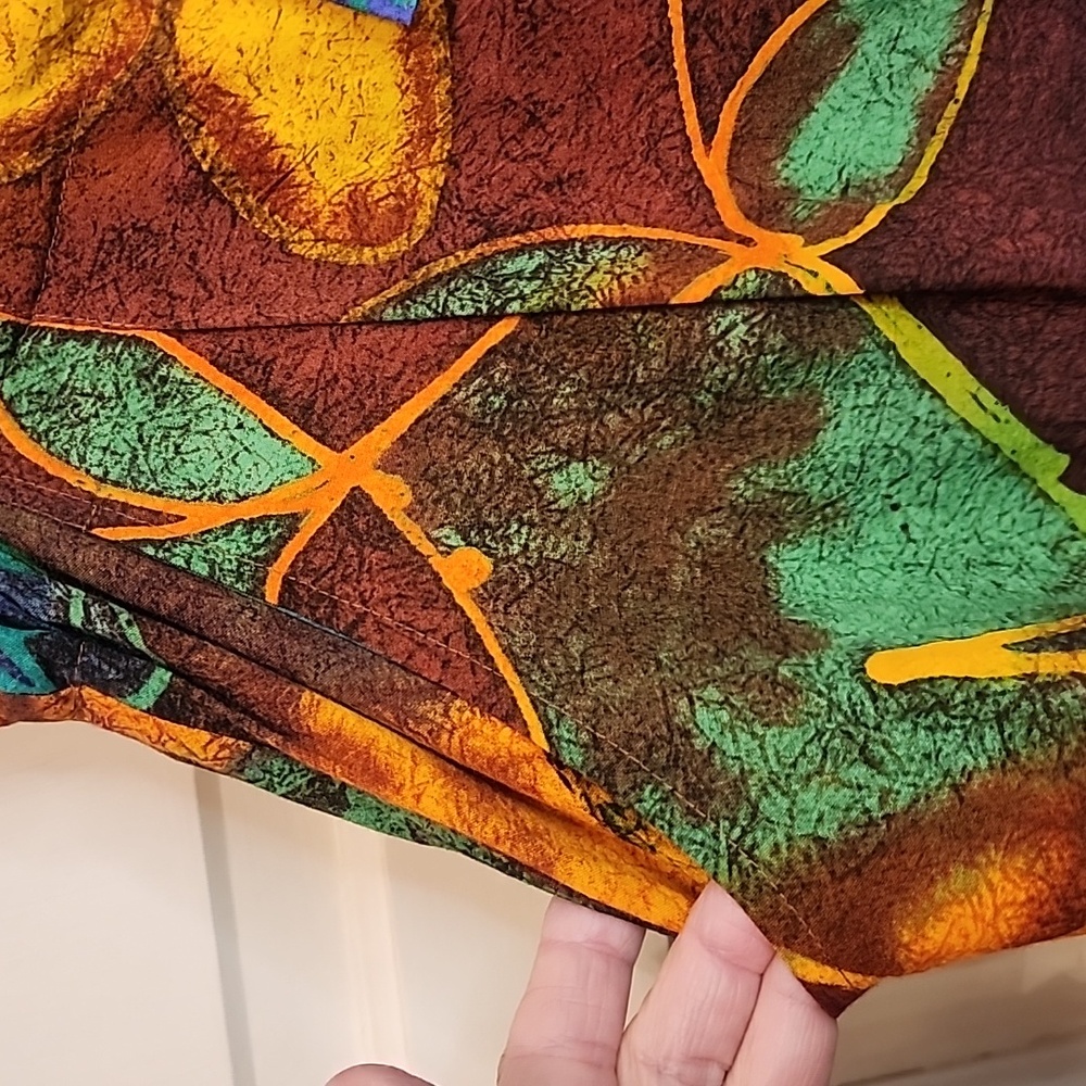 JAMS WORLD Capris/ Pants Rayon Multicolor Vibrant Floral Abstract Pockets - Picture 5 of 13